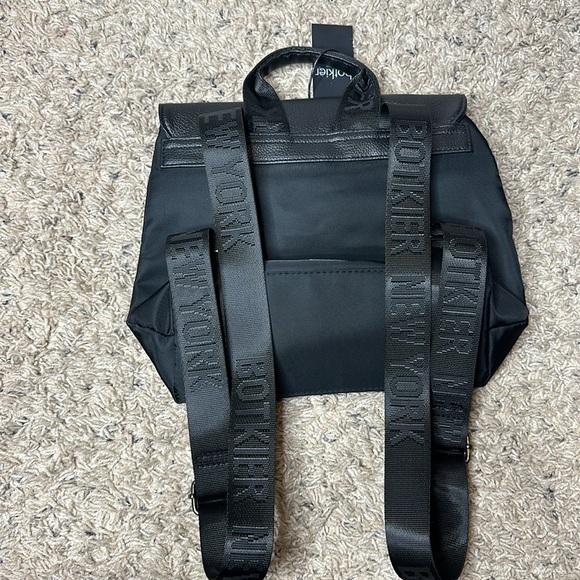 NWT Botkier New York Black Mini Trigger Backpack Nylon Faux Leather - Picture 3 of 6